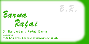 barna rafai business card